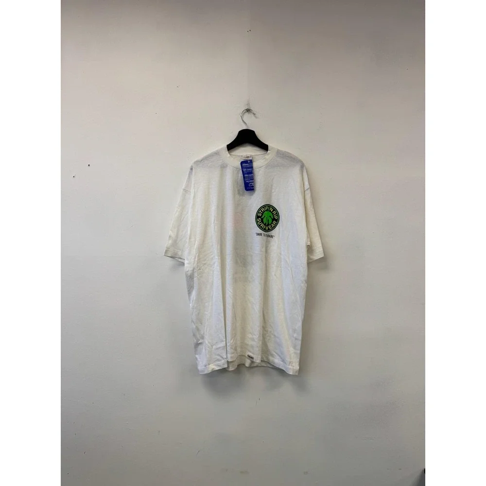 Vintage Crazy Shirts Strip N Rip Surf‎ Shirt Mens XL White Sanibel Island 90s